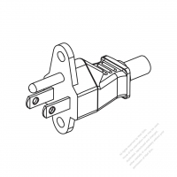 USA/Canada NEMA 5-15P Straight AC Plug, 2 P/ 3 Wire Grounding 15A 125V