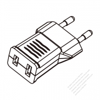 European Adapter Plug to NEMA 1-15R Connector 2 to 2-Pin