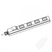 IEC 320 Power Strip Sheet J Outlet x 4, 3-Pin 16A 250V