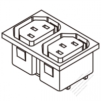 IEC 60320-2 Sheet F Appliance Outlet  X 2, 10A/15A