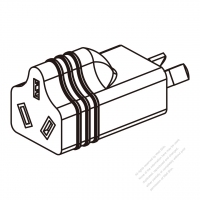 Adapter Plug, Australian to Australian, 2 to 3-Pin
