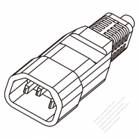 USA/Canada IEC 320 Sheet E (C14) Plug Connectors 3-Pin Straight 10A 250V