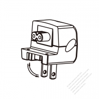 Adapter Plug, US Angle Type to IEC 320 C7 Female Connector 2 to 2-Pin 2.5A 125V