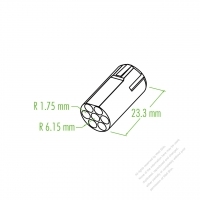 Plastic Housing 23.3mm R1.75mm, R 6.15mm 7-Pin