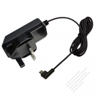 AC/DC 5V 1A Adapter, UK 3 Pin Plug to Micro USB Elbow Plug with optional cord