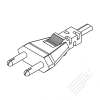 India 2-Pin AC Plug, 2.5A 250V