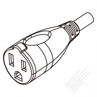 USA/Canada AC Connector 3-Pin (NEMA 5-15R) Straight Blade Grounding Connector 13A/15A 125V