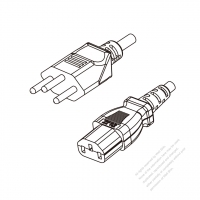 Switzerland 3-Pin Plug to IEC 320 C13 Power cord set (HF - Halogen free) 1.8M (1800mm) Black (H05Z1Z1-F 3X0.75MM )