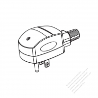 USA/Canada NEMA 5-15P Elbow AC Plug, 2 P/ 3 Wire Grounding 15A 125V (Light and dark control delay)