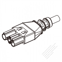 Light use, Male inlet and Female outlet 3-Pin Straight 16A 250V