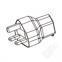 Adapter Plug, UK plug to NEMA 5-15R Connector, 3 to 3-Pin 10A 250V