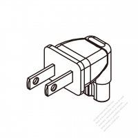 Japanese Angle Type 2-Pin AC Adapter Plug to IEC 320 C7 Female Connector7A 125V