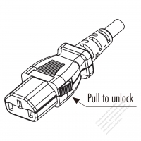 USA/Canada IEC 320 C13 Locking type Connectors 3-Pin Straight 10A 250V