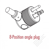 Taiwan/ Japan 3-Pin Elbow AC Plug, 7A/11A/15A 125V