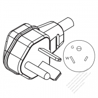 USA/Canada NEMA 7-50P, 2 P/ 3 Wire Grounding, Elbow AC Plug, 50A 277V