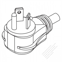 USA/Canada NEMA 7-20P 2 P/ 3 Wire Grounding Elbow AC Plug, 20A/277V