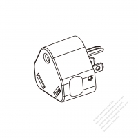 RV Adapter Plug, NEMA 5-15P to TT-30R, 2 P, 3 Wire Grounding,3 to 3-Pin 15A 125V