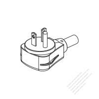 USA/Canada NEMA 5-20P Elbow AC Plug, 2 P/ 3 Wire Grounding 20A 125V
