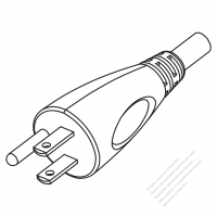 USA/Canada NEMA 5-15P Straight AC Plug, 2 P/ 3 Wire Grounding 15A 125V