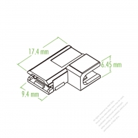 Plastic Housing 6.45mm x 9.4mm x 17.4mm 1-Pin