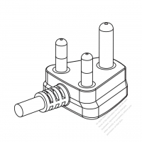 South Africa 3-Pin Angle Type AC Plug, 10A 16A 250V