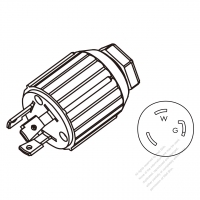 USA/Canada Twist-Lock 	(NEMA L5-30P)  3-Pin Straight plug, 2 P, 3 Wire Grounding 30A 125V
