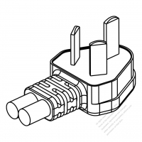 China 3-Pin Angle Type AC Plug, 16A 250V