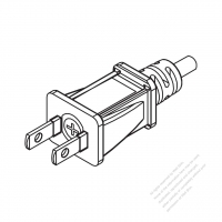 USA/Canada NEMA 1-15P Straight AC Plug, 2 P/ 2 Wire Non-Grounding, 15A 125V