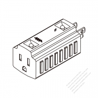 Adapter Plug, NEMA 5-15P to 5-15R, 2 P, 3 Wire Grounding, 3 to 3-Pin 15A 125V