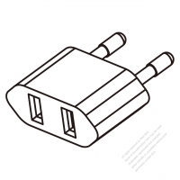 European Adapter Plug to NEMA 1-15R Connector 2 to 2-Pin