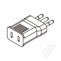 Italy Adapter Plug to NEMA 1-15R Connector 3 to 2-Pin