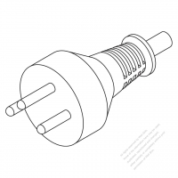 Greece 3-Pin AC Plug, 7A 10A 250V