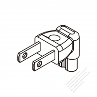 Adapter Plug, USA Angle Type to IEC 320 C7 Female Connector 2 to 2-Pin 7A 125V