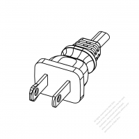 USA/Canada NEMA 1-15P Straight AC Plug, 2 P/ 2 Wire Non-Grounding, 15A 125V