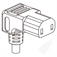 Australia IEC 320 C17 Connectors 3-Pin Angle 10A 250V