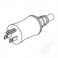 USA/Canada Hospital Grade AC Plug, NEMA 5-15P, 2 P, 3 Wire Grounding, 10/13/15A 125V