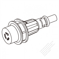 Marine Shore Twist Locking Waterproof Connector (NEMA L6-15R) 2P, 3 Wire Grounding 15A 250V