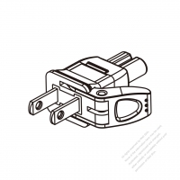 Adapter Plug, USA Easy Pull to IEC 320 C7 Female Connector 2 to 2-Pin 2.5A