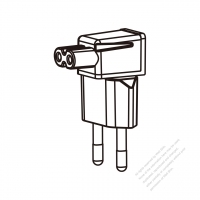 Adapter Plug, Brazilian Angle Type to IEC 320 C7 Female Connector 2 to 2-Pin 2.5A 250V