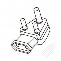 Adapter Plug, South African plug to Europe (Elbow) connector 3 to 2-Pin