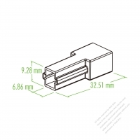 Plastic Housing 32.51mm x 6.86mm x 9.28mm 1-Pin