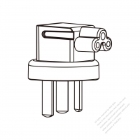 Adapter Plug, Argentina Angle Type to IEC 320 C5 Female Connector 3 to 3-Pin 2.5A 250V