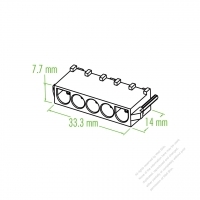 Plastic Housing 14mm x 33.3mm x 7.7mm 5-Pin