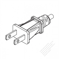 USA/Canada NEMA 1-15P Straight AC Plug, 2 P/ 2 Wire Non-Grounding, 15A 125V