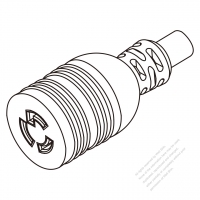 USA/Canada Twist Locking (L5-15R) 2 P 3 Wire Grounding , 15A 125V