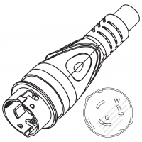 USA/Canada AC Plug, NEMA SS1-50P, 50A 125V, 2 P/ 3 Wire Grounding