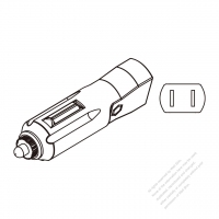 US/Canada Male end-Automobile Inlet Automobile to USA (NEMA 1-15R) Plug Adapter
