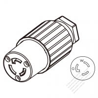 USA/Canada Twist-Lock Connector 	(NEMA L5-15R)  3-Pin Straight, 2 P, 3 Wire Grounding, 15A 125V