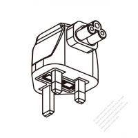 Adapter Plug, UK Angle Type to IEC 320 C5 Female Connector 3 to 3-Pin 2.5A 250V