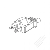 USA/Canada NEMA 5-20P Straight AC Plug, 2 P/ 3 Wire Grounding 20A 125V